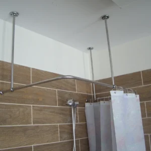 U Shaped Shower Curtain Rod for Bathroom, Fitting and Dressing room for Ceiling Montage at Custom Size