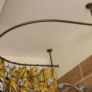 U- Shaped Oval 180 degrees Shower Curtain Rod for Bathroom, Fitting and Dressing room for Ceiling Montage