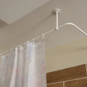 L- Shaped Corner Shower Curtain Rod for Bathroom, Fitting and Dressing room for Wall & Ceiling Montage with Custom Size