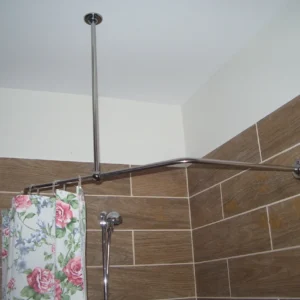Diamond Corner Shower Curtain Rod for Bathroom, Fitting and Dressing room for Wall & Ceiling Montage, option Custom Size- Neo Angle Jacuzzi