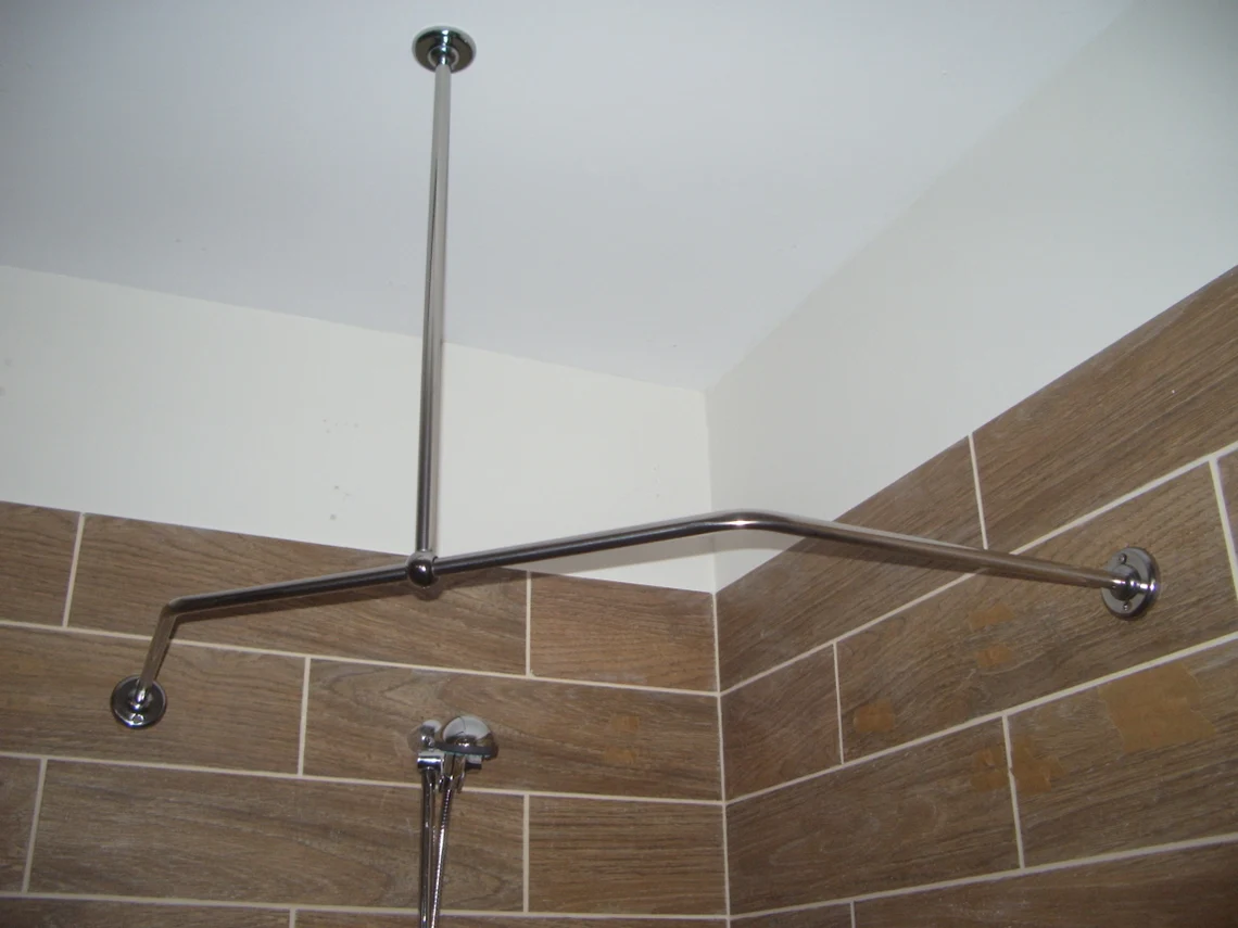 Diamond Corner Shower Curtain Rod for Bathroom, Fitting and Dressing room for Wall & Ceiling Montage, option Custom Size- Neo Angle Jacuzzi - Image 2