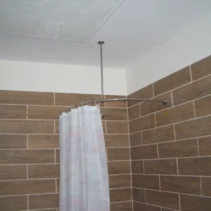 Curved Corner Shower Curtain Rod for Bathroom, Fitting and Dressing rooms, for Wall & Ceiling Montage