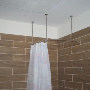 Curved Corner Shower Curtain Rod for Bathroom, Fitting and Dressing rooms, for Ceiling Montage