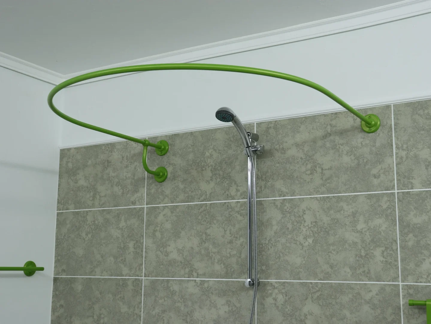 U-Shaped Oval 180 degrees Shower Curtain Rod for Bathroom, Fitting and Dressing room for Wall Mounting - Image 4