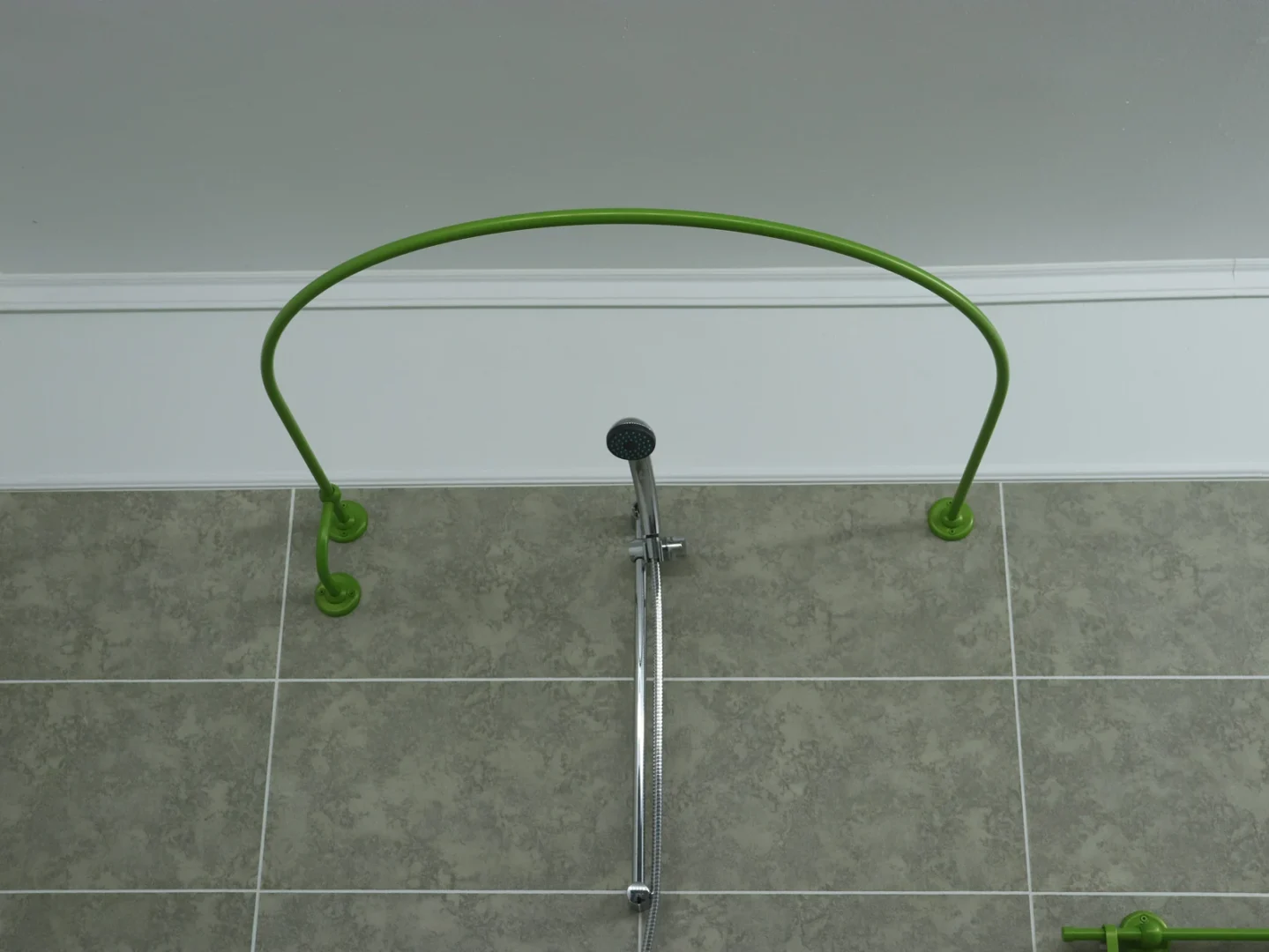 U-Shaped Oval 180 degrees Shower Curtain Rod for Bathroom, Fitting and Dressing room for Wall Mounting - Image 5