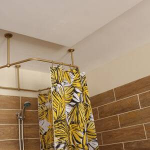 HoneyComb Shaped 360 degrees Curtain Rod for Fitting & Dressing rooms and Bathrooms, with Ceiling Brackets