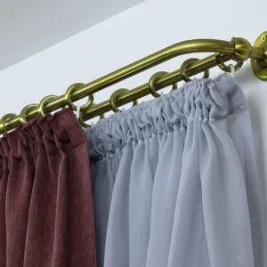 Double Blackout Curtain Rod(16 mm), French Style Finish for Window with Steel Rings Hooks, Wall Mounting