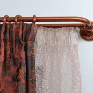 Double Blackout Curtain Rod & Rail Combination French Style Finish for Window, Steel Rings with Hooks and Plastic Rollers, Wall Mounting