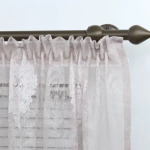 Single Curtain Rail for Window, Plastic Roller Hooks, Long Wall Brackets and Bell Ends