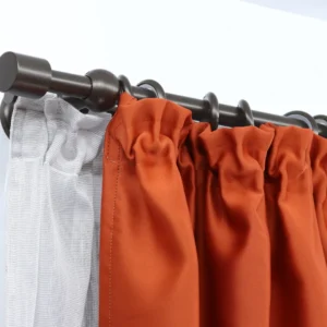 Double Curtain Rod & Rail with Different Pipes for Window, Steel Rings and Hooks, Rollers, Double Standard Wall Brackets and Cylinder Ends