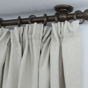 Single Curtain Rod for Window, Steel Rings & Hooks, Short Ceiling Brackets and Ball Ends