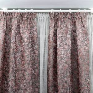 Double Curtain Rod & Rail with Different Pipes for Window, Steel Rings and Hooks, Rollers, Double Short Ceiling Brackets and Cylinder Ends