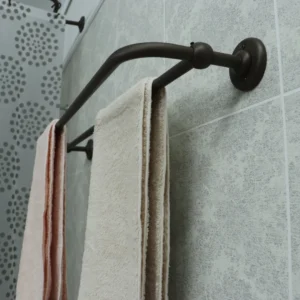 U Shaped Shower Towel Rack and Hanger, Double Rod- 16 millimeters thick